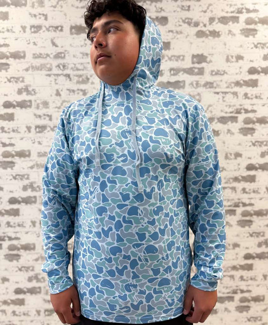 Youth Saltwater Camo Performance Hoodie